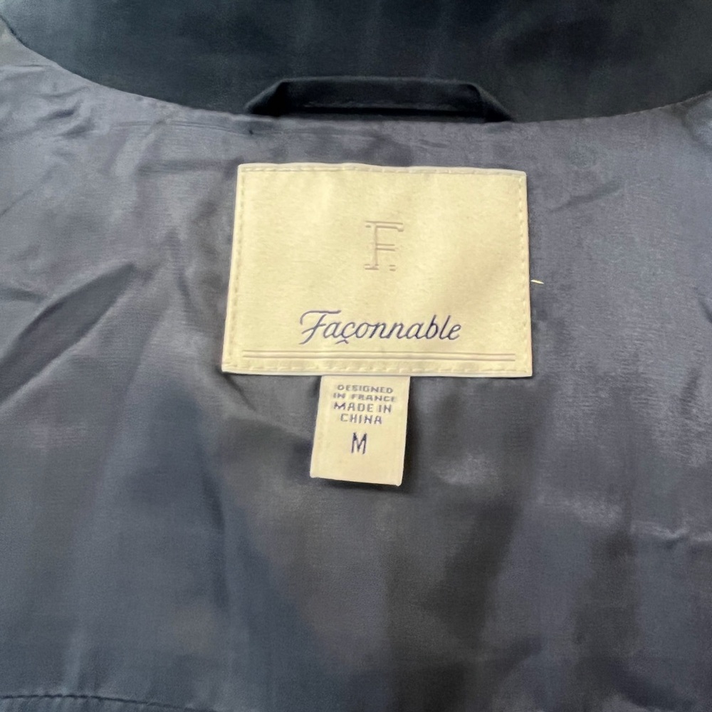 Faconnable Dark Blue Belted Trench Coat - Picture 4 of 15